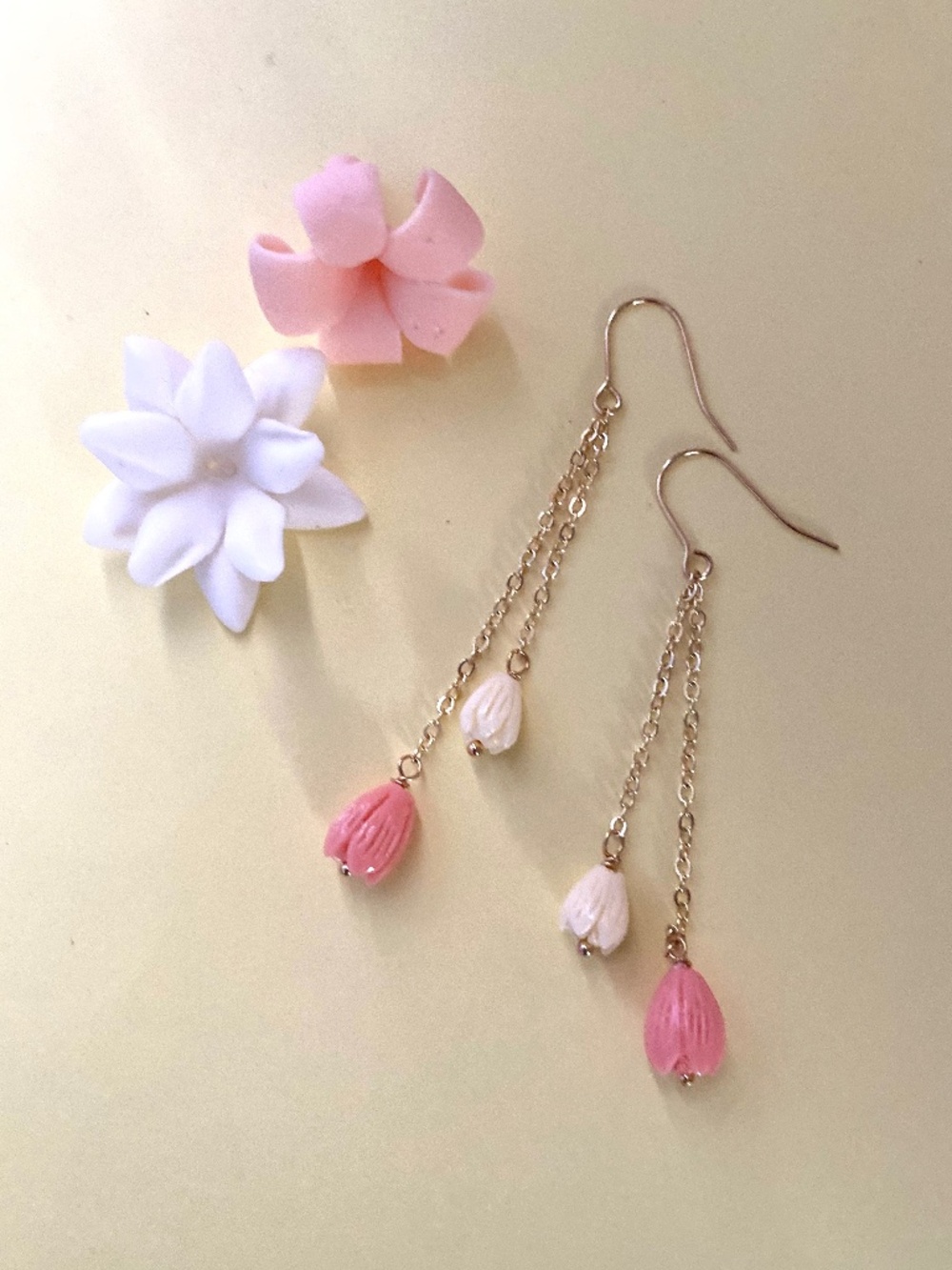 Handmade Pikake Chain Earrings